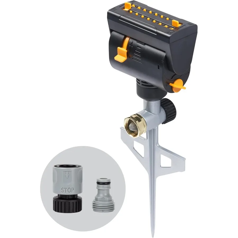 

65137AMZ MiniMax Turbo осциллирующий спринклер на шаговых шипах для эффективного покрытия газона и сада площадью до 4000 кв. футов 4