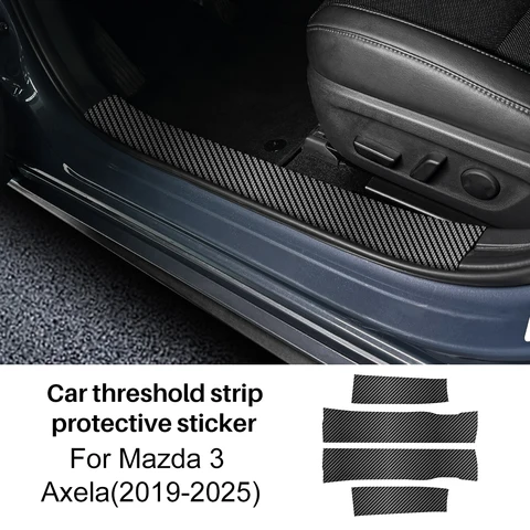 Для Mazda 3 Axela BP 2019 2020 2021 2022 2023 2024 2025 защитная наклейка на передний и задний порог автомобиля, аксессуары для интерьера