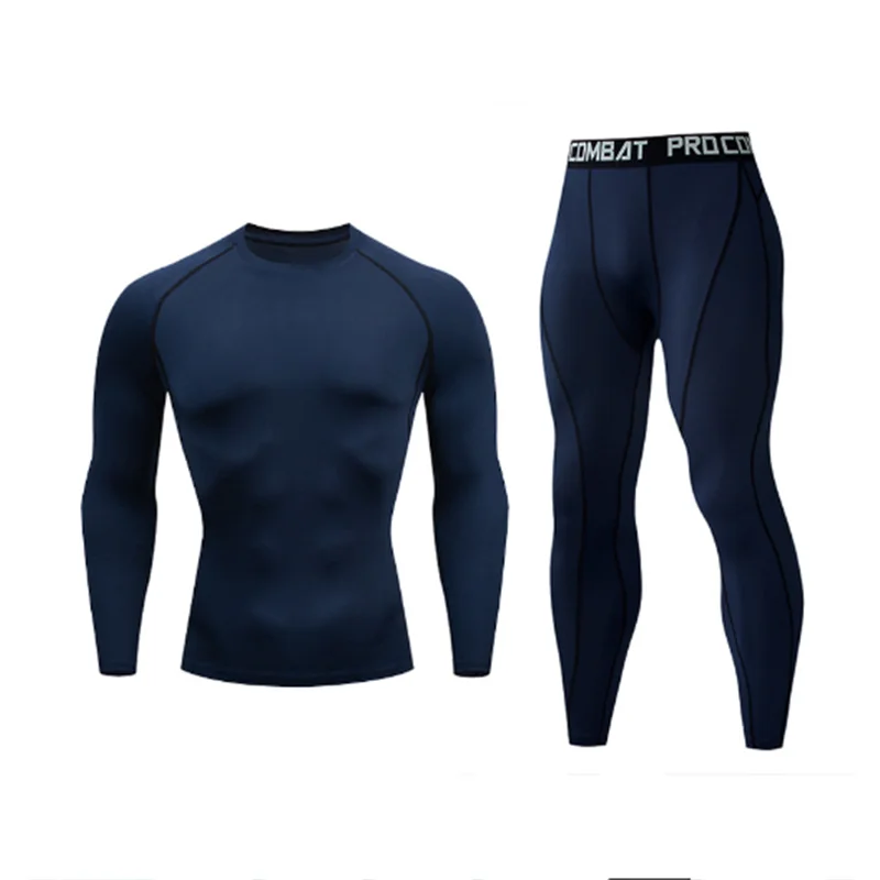 Conjuntos de roupas esportivas de compressão masculina ginásio fitness correndo terno esportivo de secagem rápida masculino rashguard