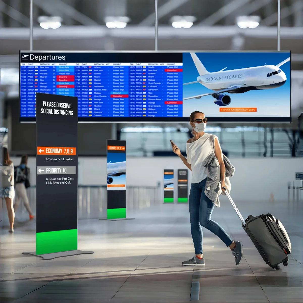 Custom Indoor LED Display Screen For Airport Flight Info Video Wall Advertising Use With Adjustable Brightness