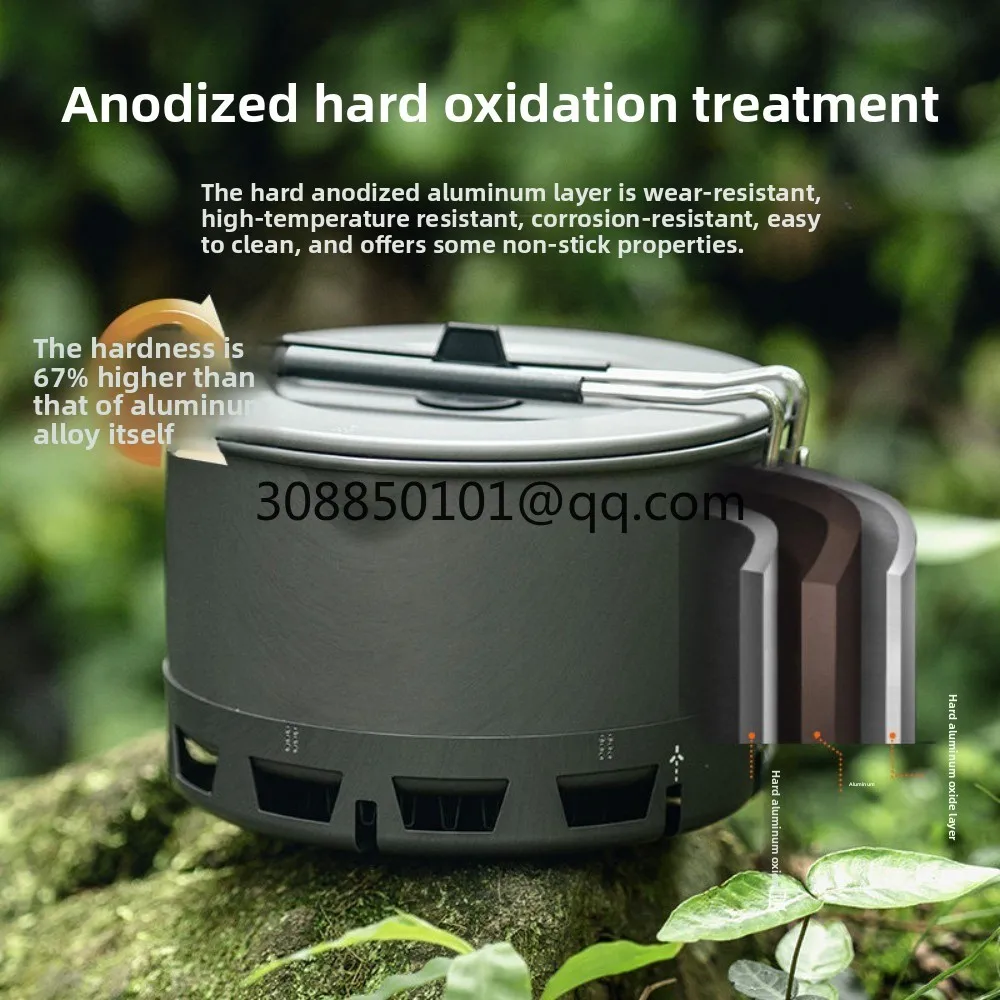 Instant Noodles Pot Hiking Set Outdoor Stove Cooking Utensils Camping Kettle Pot Collecting Heat Cooking Utensils