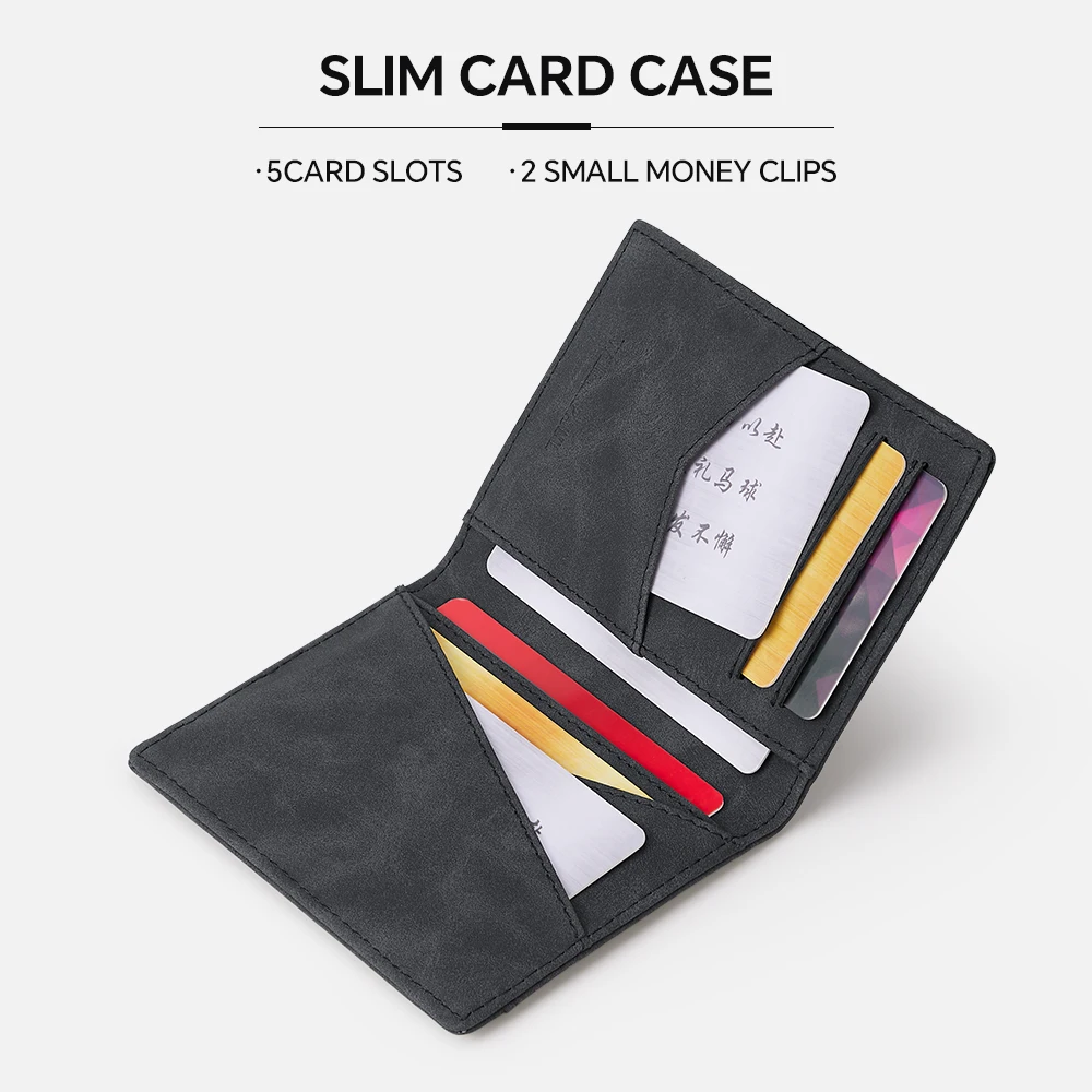 Men's fashion card bag, mini ultra-thin card holder, casual credit card Clip