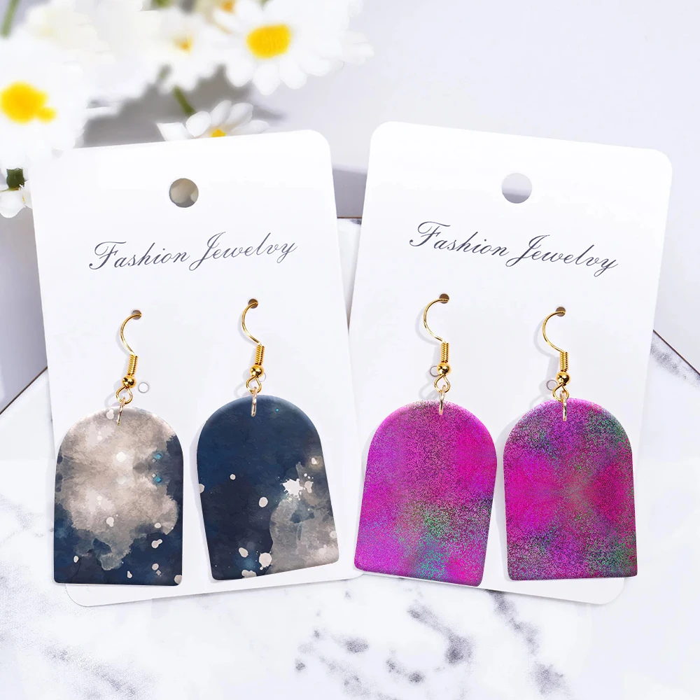 Shinning Abstract Ink Color Soft Ceramic Earrings Water Soluble Disposable Sticker for Diy Jewelry Making Decal