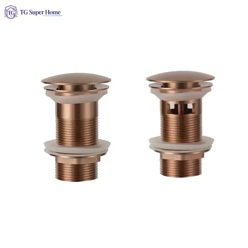 Brushed Rose Gold Bathroom Basin Sink Pop Up Drain Waste Stopper Bathroom Faucet Accessories