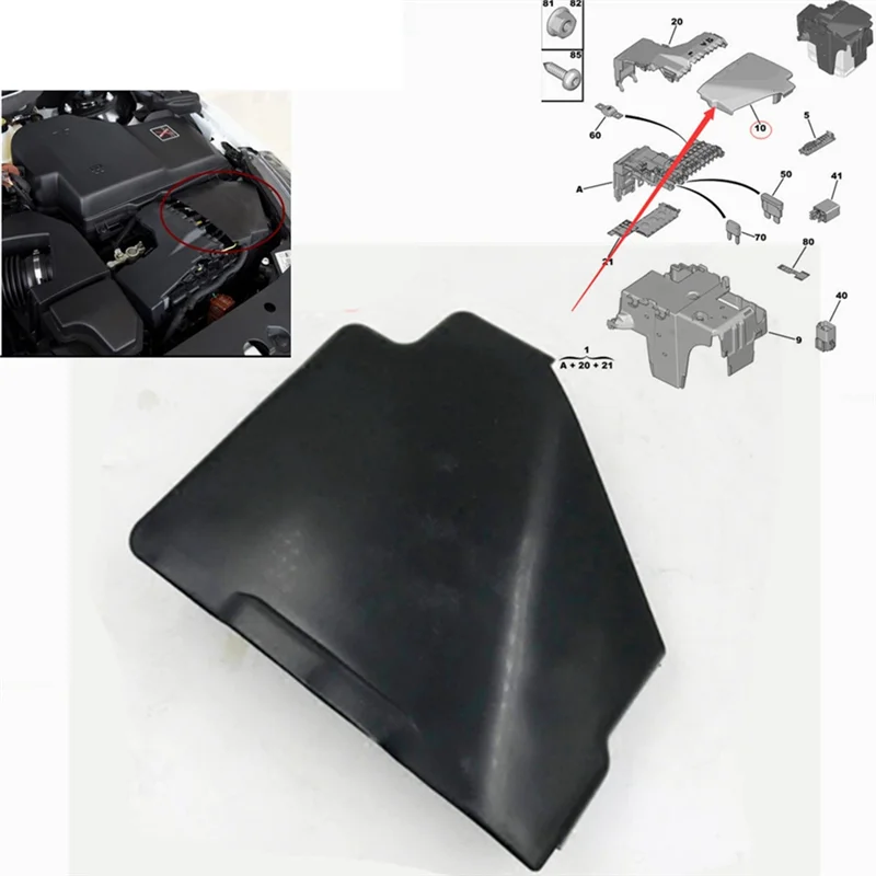 9671508280 6500KG Car Engine Compartment Fuse Box BSM Cover Battery Protection Cover for Peugeot 508 Citroen C6 C5