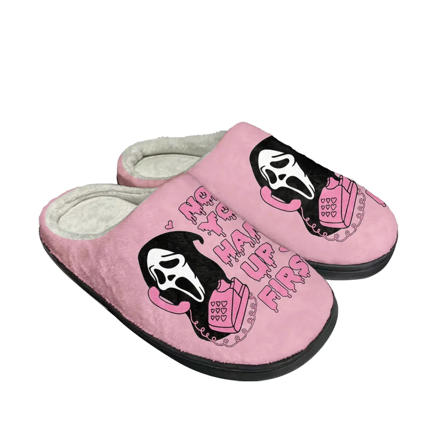 Você pendura a primeira música Home Chinelos personalizados de algodão, sandálias casuais masculinas, sapatos de quarto de pelúcia feminino, mantenha o chinelo térmico quente