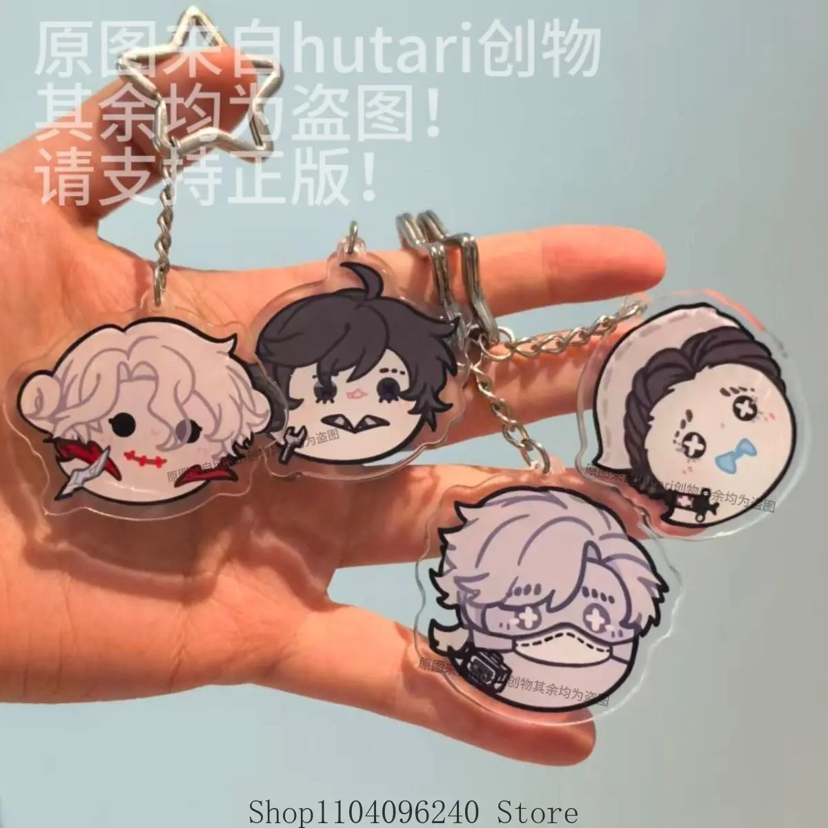 Identity V Robbie White Alice DeRoss Anime Cosplay Acrylic Schoolbag Key Chain Pendant Keychains Student Student Fans Gift