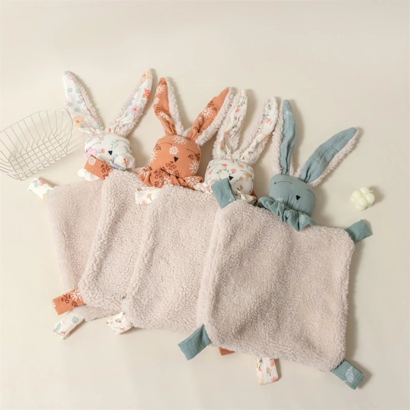 

New Thick Lambswool Baby Towel Winter Warm Fleece Cotton Stuffed Rabbit Sleeping Doll Baby Security Cuddle Blanket Nursing Towel