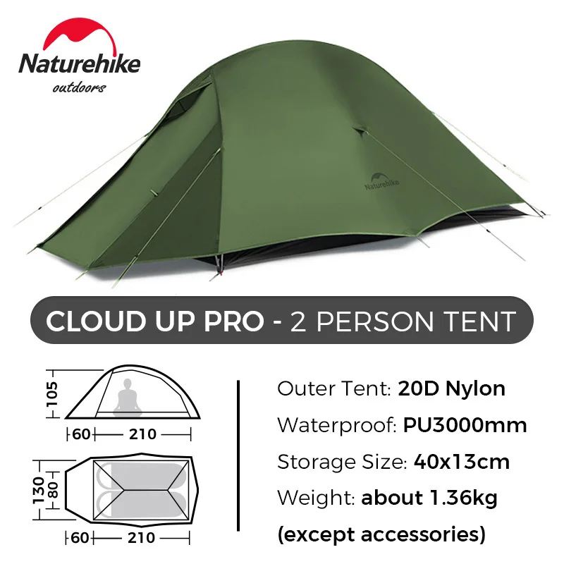 Naturehike Cloud Up Pro 2-Person Tent Outdoor Camping Tent