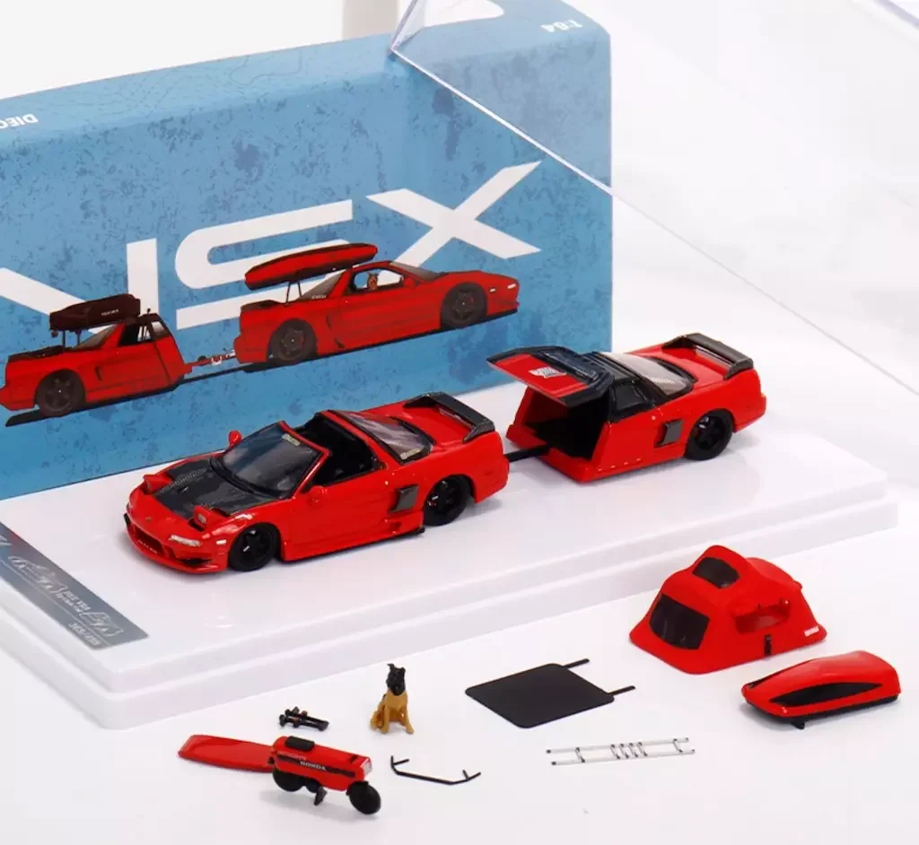 

FY 1:64 Red NSX TRA RV на крыше палатка прицеп спортивная модель литый под давлением металлический автомобиль коллекция ограниченный выпуск хобби игрушки