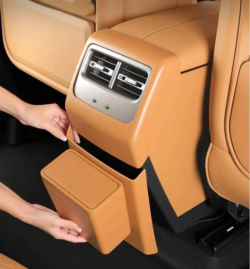 Car Armrest Box Back Row Garbage Bin Suitable for Chery ICAR V27 2026 Modified Auto Rear Air Outlet Storage Box Accessories