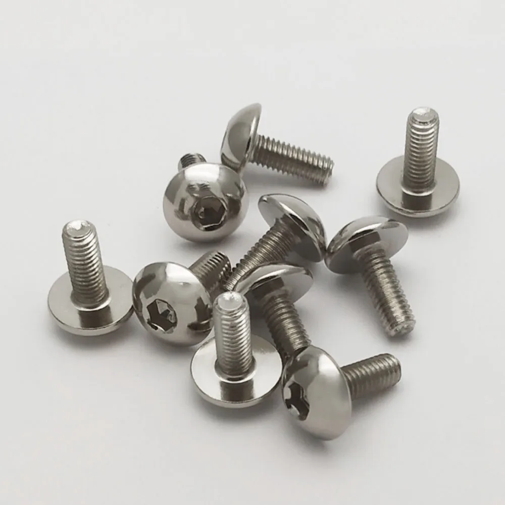 10pcs 16mm Big Round Head Inner Hexagon Screw Bolt M6 6mm M6X16 for CNC Motorcycle Scooter ATV Plastic Cover 12.9 Alloy Steel