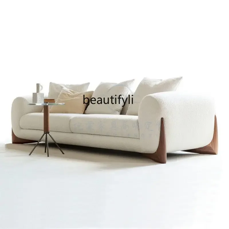 

S8617Nordic light luxury sofa small apartment living room simple latex combination lamb wool double