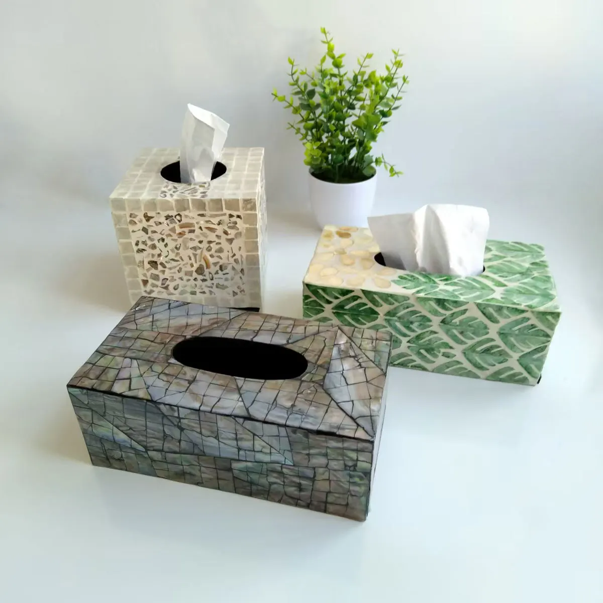 European Luxury Shell Tissue Box Creative Paper Box Home B&B Hotel Club Tissue Storage Box Creative Aesthetic Home Decoration