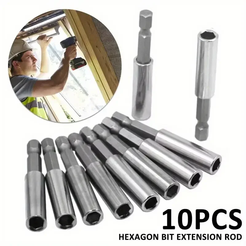 10pcs Magnetic Extension Socket Drill Bit Holder 14 Hex Power Tools