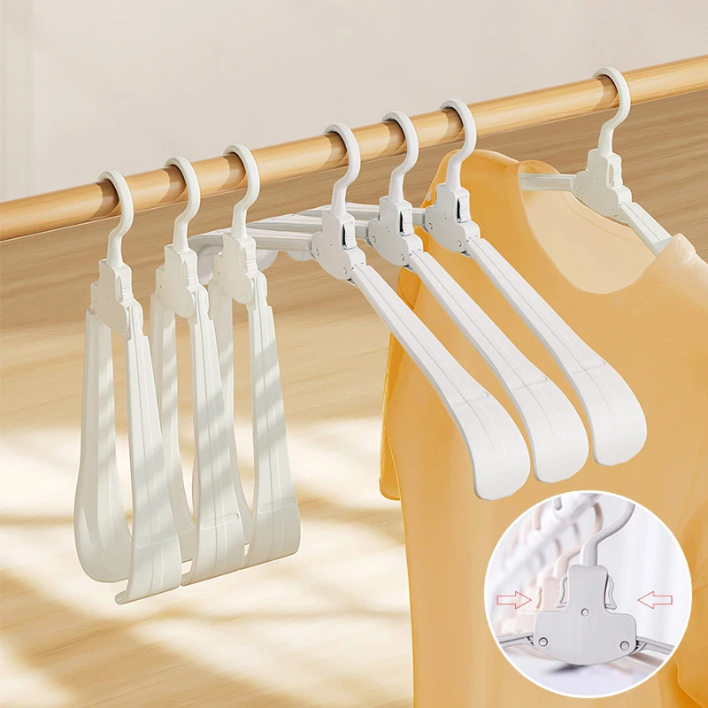 Portable Folding Clothes Hanger, cremalheira de roupas, cabides de armazenamento de plástico, coletar rapidamente, economizar tempo, organizador do armário