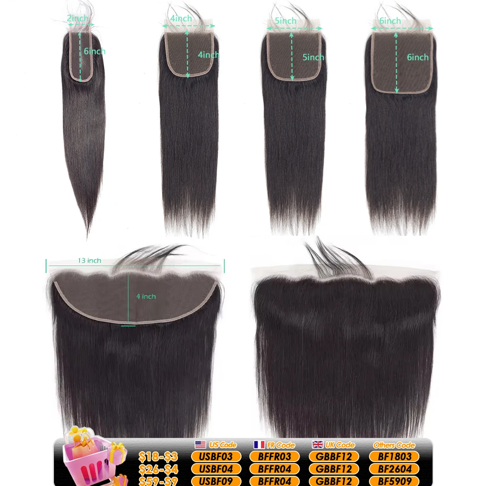 Gerader 4x4 5x5 6x6 Verschluss Echthaar 13x4 Ohr zu Ohr Transparenter Frontalspitze Nur 2x6 HD-Spitzenverschluss 3–5 Tage Lieferung