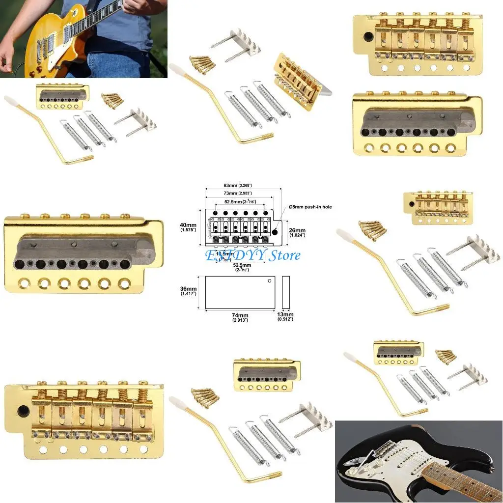 

G6DE Electric Guitar Tremolo Bridge with Bar 6 String Guitar Tremolo Bridge Parts
