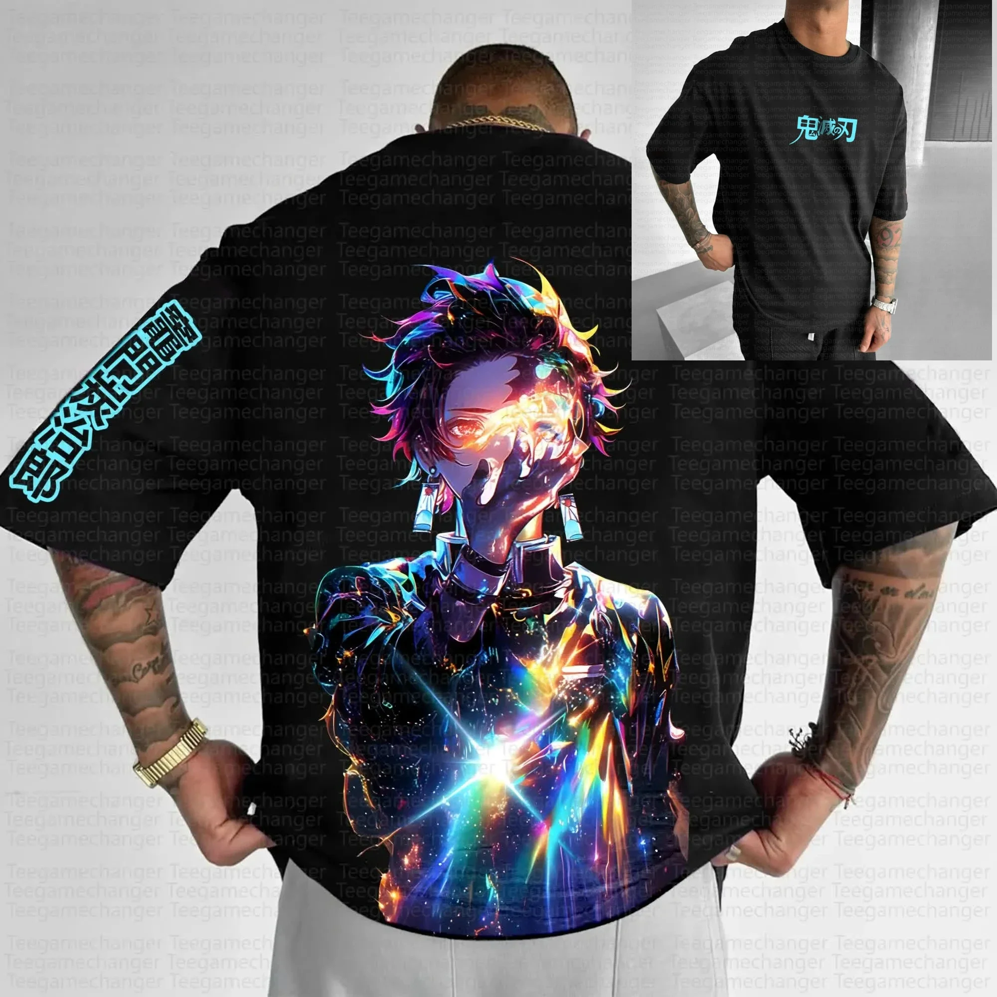 

Demon Slayer Kimetsu No Yaiba аниме футболки с графическим принтом для мужчин, лето 2022, хлопковые футболки с короткими рукавами, уличная повседневная одежда