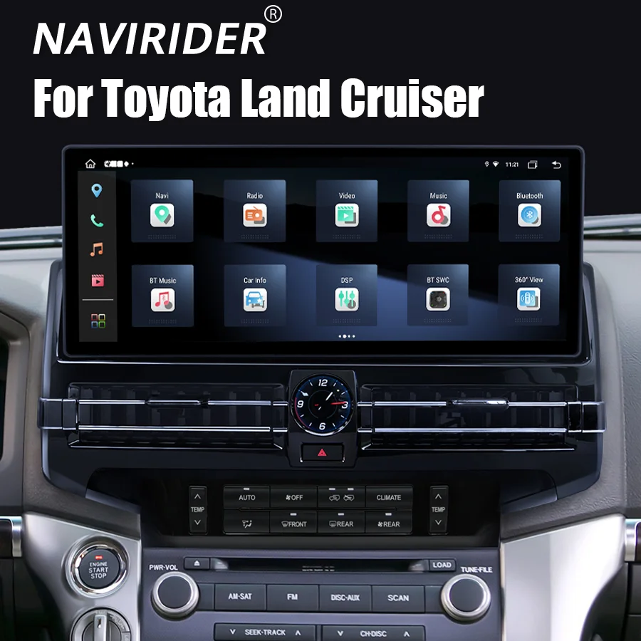

15,6-дюймовый автомобильный радиоприемник с Android-экраном для Toyota Land Cruiser LC200 2007-2021, GPS-навигация, видеоплеер, CarPlay, головное устройство