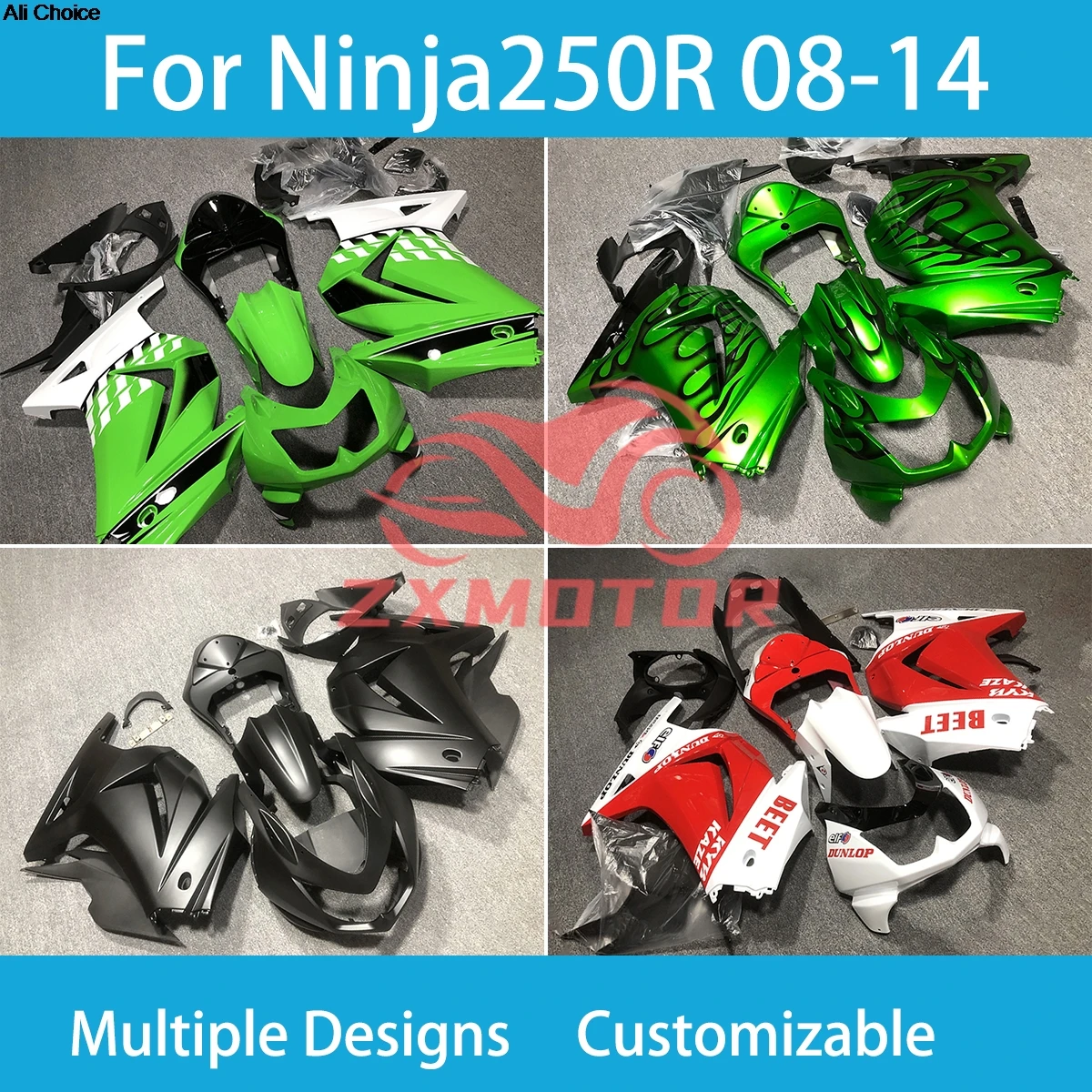 

Новый стиль обтекателей для Kawasaki Ninja 250R 08 09 10 11 12 13 14 15 16 пластиковый обтекатель мотоцикла ZX250R 2008 2009 2010-2014