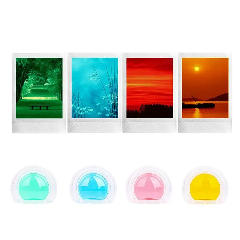 For Instax Mini 12/8+/9/7s/KT 6 Pcs Colorful Filter Lens For Fuji Instant Film Camera 4 Colors Filters Photographic Accessories