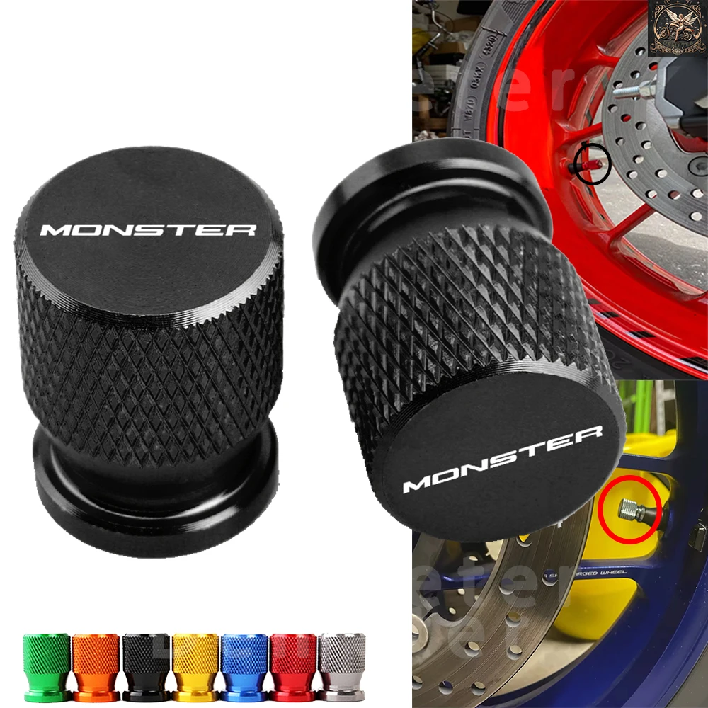 1 Pair For Ducati MONSTER 695 696 795 796 797 821 1200 1200S 1100/S EVO CNC Aluminum Wheel Tyre Valve Cap Accessories