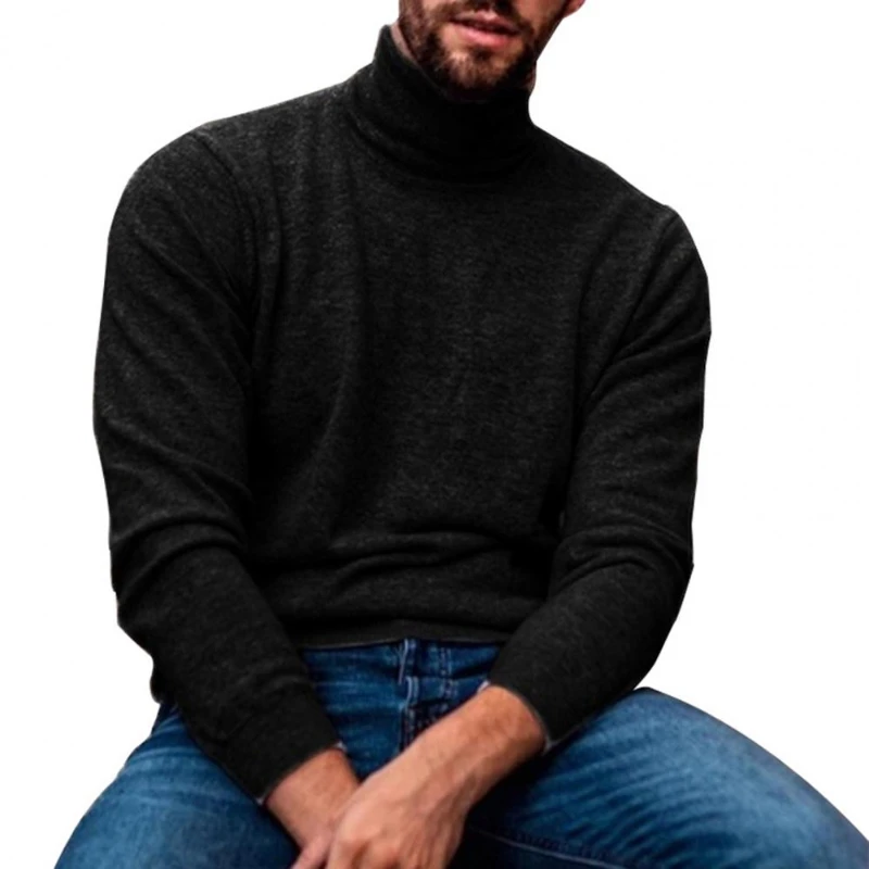 

Sweater Men Pullover Male Sweaters High Neck Knitwears Slim Sweater Jersey Winter Turndown Collar Jumper Man Clothing