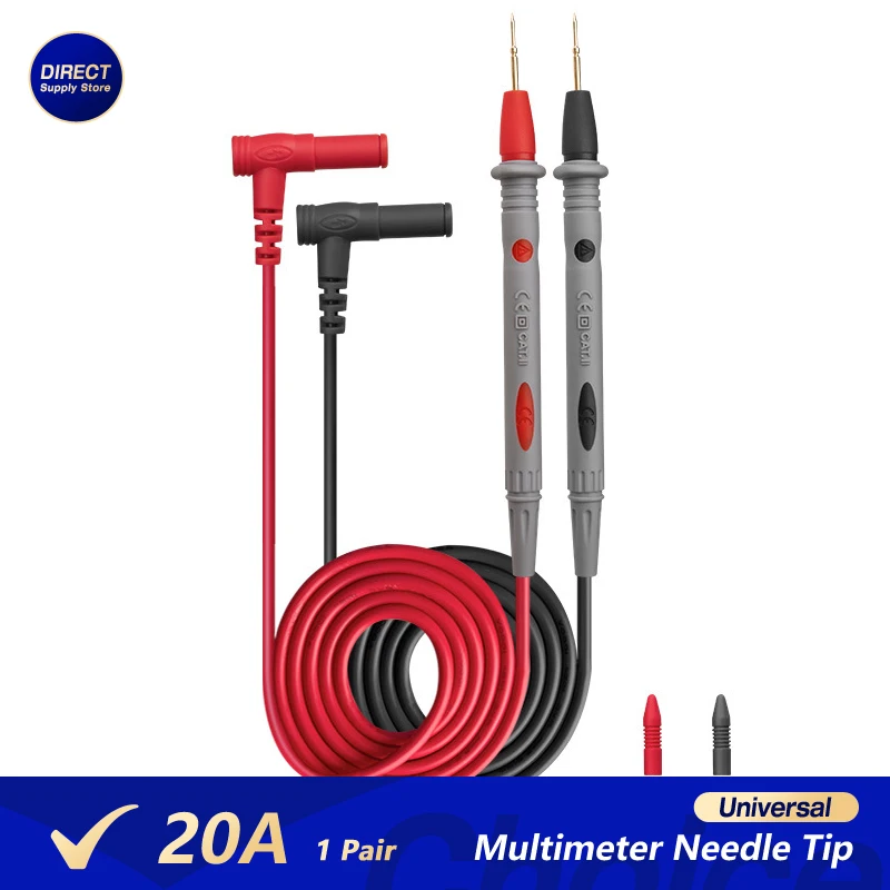 1 Pair Universal Probe Test Leads Pin For Digital Multimeter Needle Tip Meter Multi Meter Tester Lead Probe Wire Pen Cable 20A