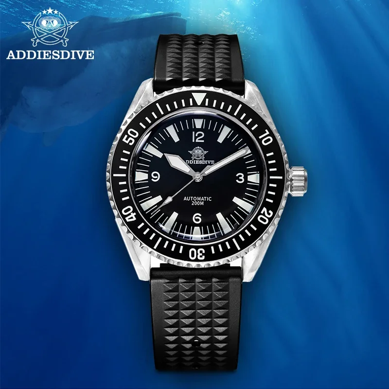 

ADDIESDIVE Men’s Automatic Watch Sapphire Glass NH35 Mechanical Watches Super Luminous Ceramic Bezel Steel 200m Diver Wristwatch