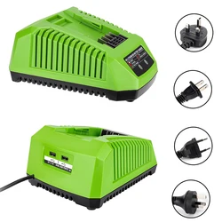 Replacement Charger For Greenworks 40V Lithium Battery 29482 29462 29472 2938302 BAF702 L-300 BAF704 BAF705 G-MAX Power Tools