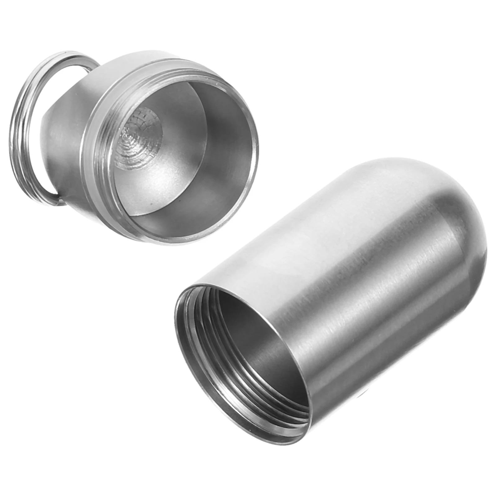 Edelstahl-Pillenflasche, großes Fassungsvermögen, wasserdichtes Gehäuse für Outdoor-Sportarten, Medikamentenbehälter, Reisen, kleiner Pillenhalter, winzig