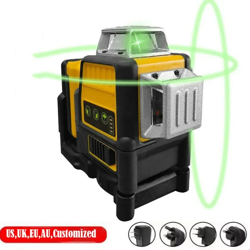 360° Rotating Laser Level High-precision 12V Laser Level Auto Self-Leveling Level Super Powerful Green Beam Suitable for 30m/50m