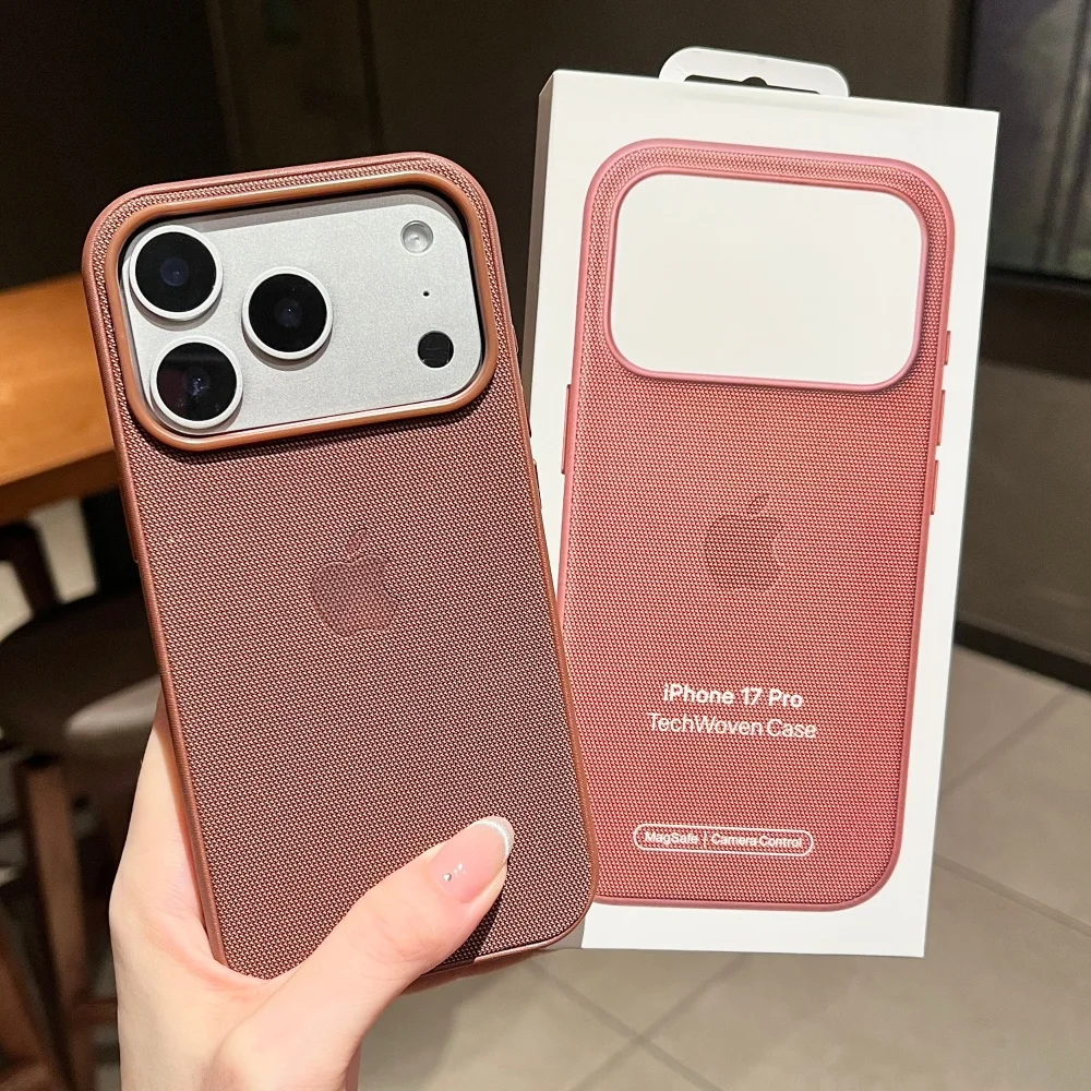 Capa Magnética Original de Tecnologia Tecida para Magsafe para iPhone 17 Pro 17 Pro Max 17 com Botões de Toque para Câmera e Bumper Macio