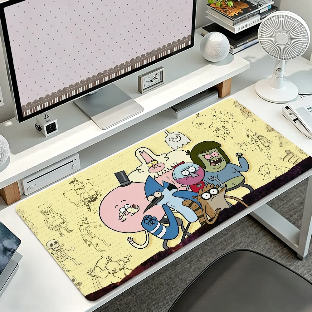 Cartoon R-Regular Show Mouse Pad Large Non-slip Lockedge Desktop Computer Desk Mat Keyboard MousePad Office Gamer Student Gifts