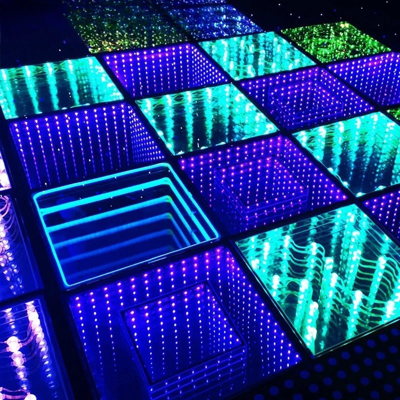 LED mirror 3D abyss floor tile light bar KTV stage cinema