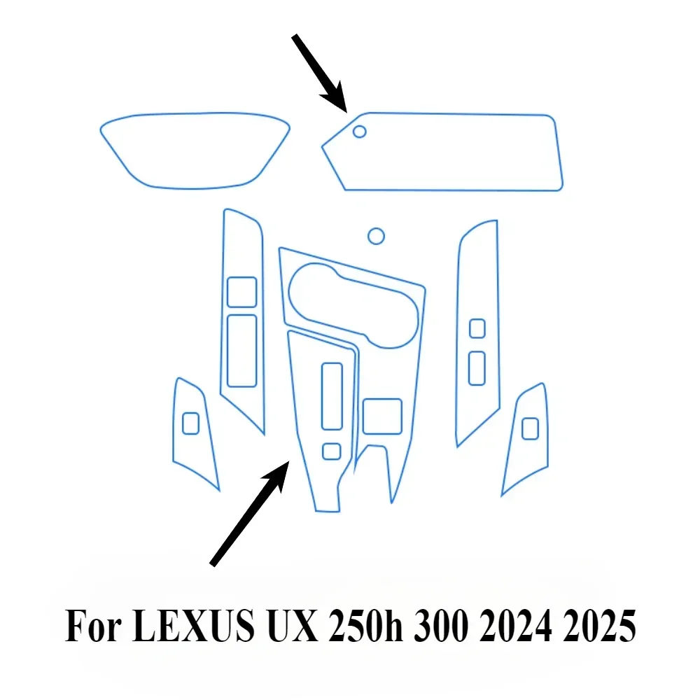 For LEXUS UX 250h 300 2025 2024 2023 Interior Accessories film transparent TPU Gear Panel GPS Center Console PPF Protection