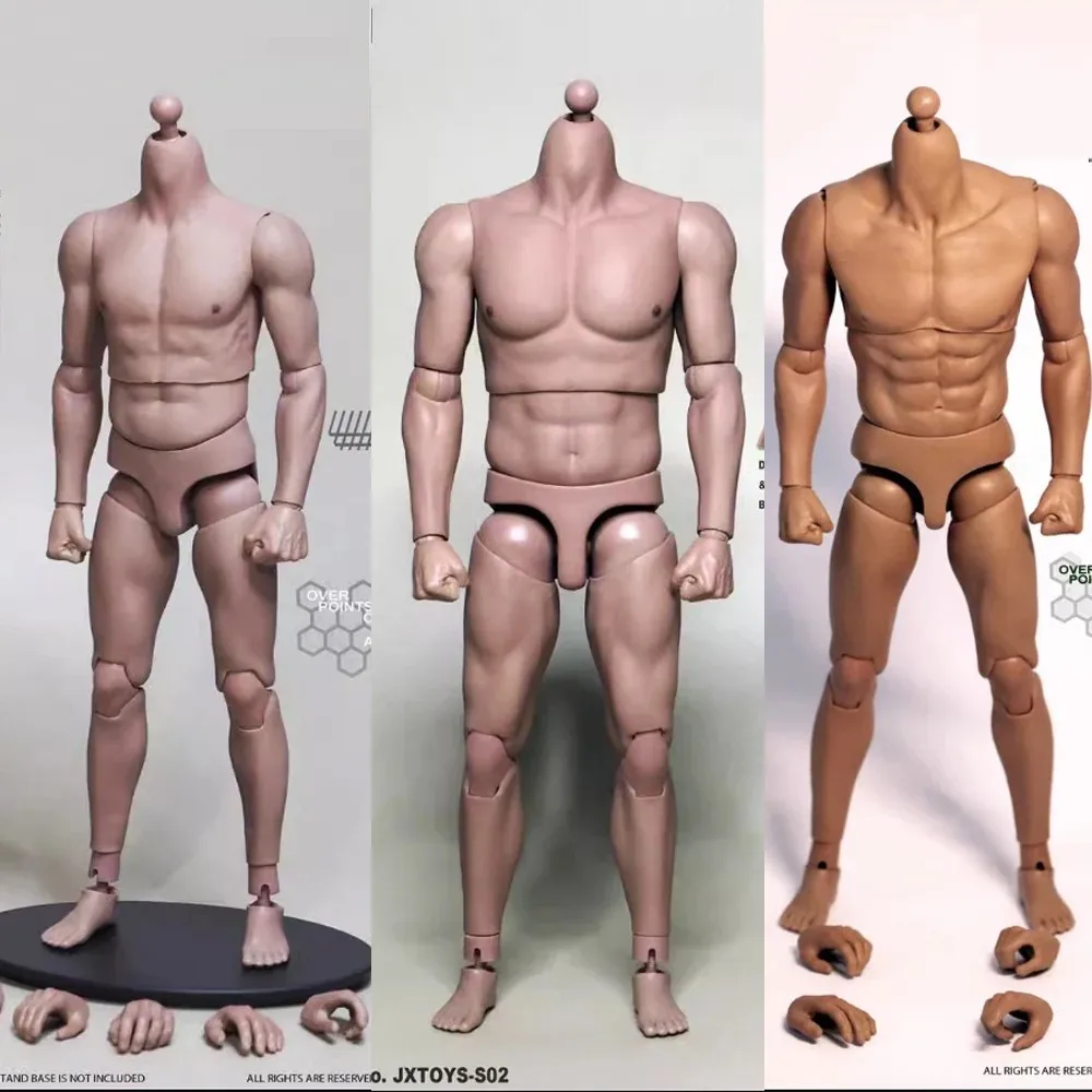 

JXtoys S01 1/6 Male Muscle Joint Body 12'' Super Flexible Action Figure Doll Asia Narrow Shoulder Soldier Toys In Color Box