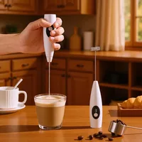 Mousseur à lait électrique portable, mousseur à main rechargeable, mélangeur de boissons à haute vitesse, mousseur à café 1