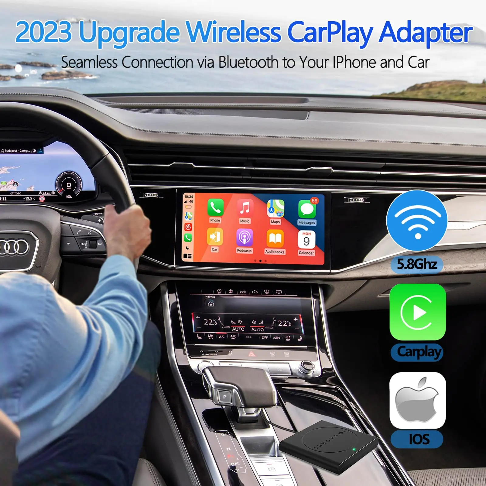 For Apple Mini Carplay Adapter Wired To Wireless Dongle Plug And Play USB Connection Auto Car Adapter Suitable For Most Cars