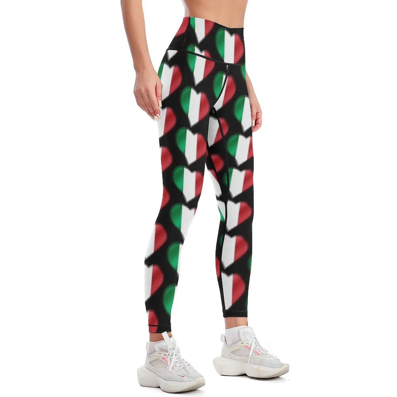 Italian Flag - Italy - Heart Leggings for physical push up legging Womens Leggings