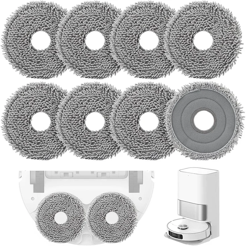 

A78E-8PCS Microfiber Mop Pads For Roborock Qrevo Maxv/Master/Plus/Slim/Pro Vacuum Cleaner Parts Microfiber Mop Cloth