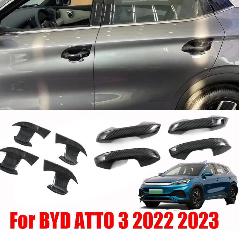 

Автомобильная внешняя дверная ручка RHD LHD для BYD YUAN PLUS ATTO 3 2022 2023 ABS, защитная крышка для дверной чаши, отделочная наклейка