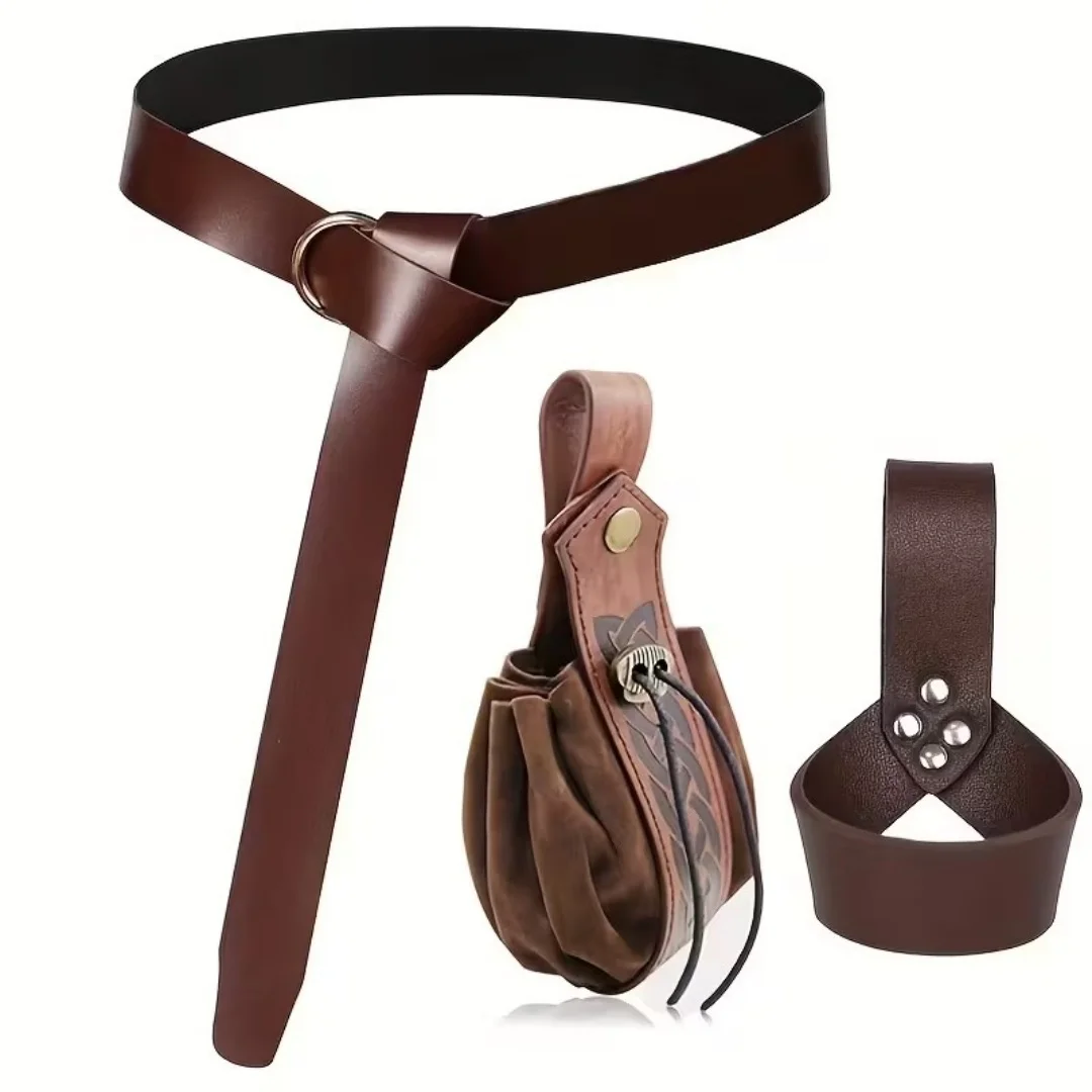 1 pçs/3 pçs uyee vintage viking guerreiro medieval cavaleiro cinto bainha halloween cosplay traje arma acessórios