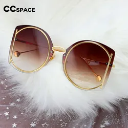 47048 New Luxurious Sunglasses Women Brand Designer Rimless Sun Glasses Gradient Lens Uv400 Colorful Mirror Fashion Eyewear