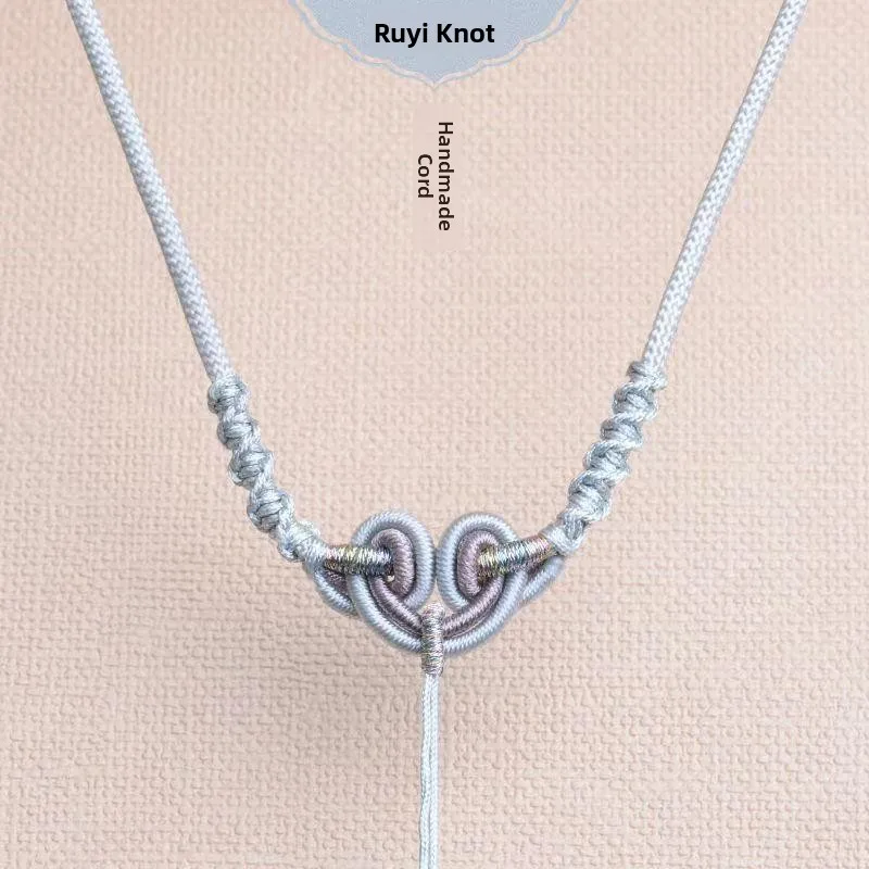 

Handwoven Tassel Pendant Nelace Cord l Honey Wax Crystal Faux Jade Lobone Jewelry Faion Accories Fly Blue Valley