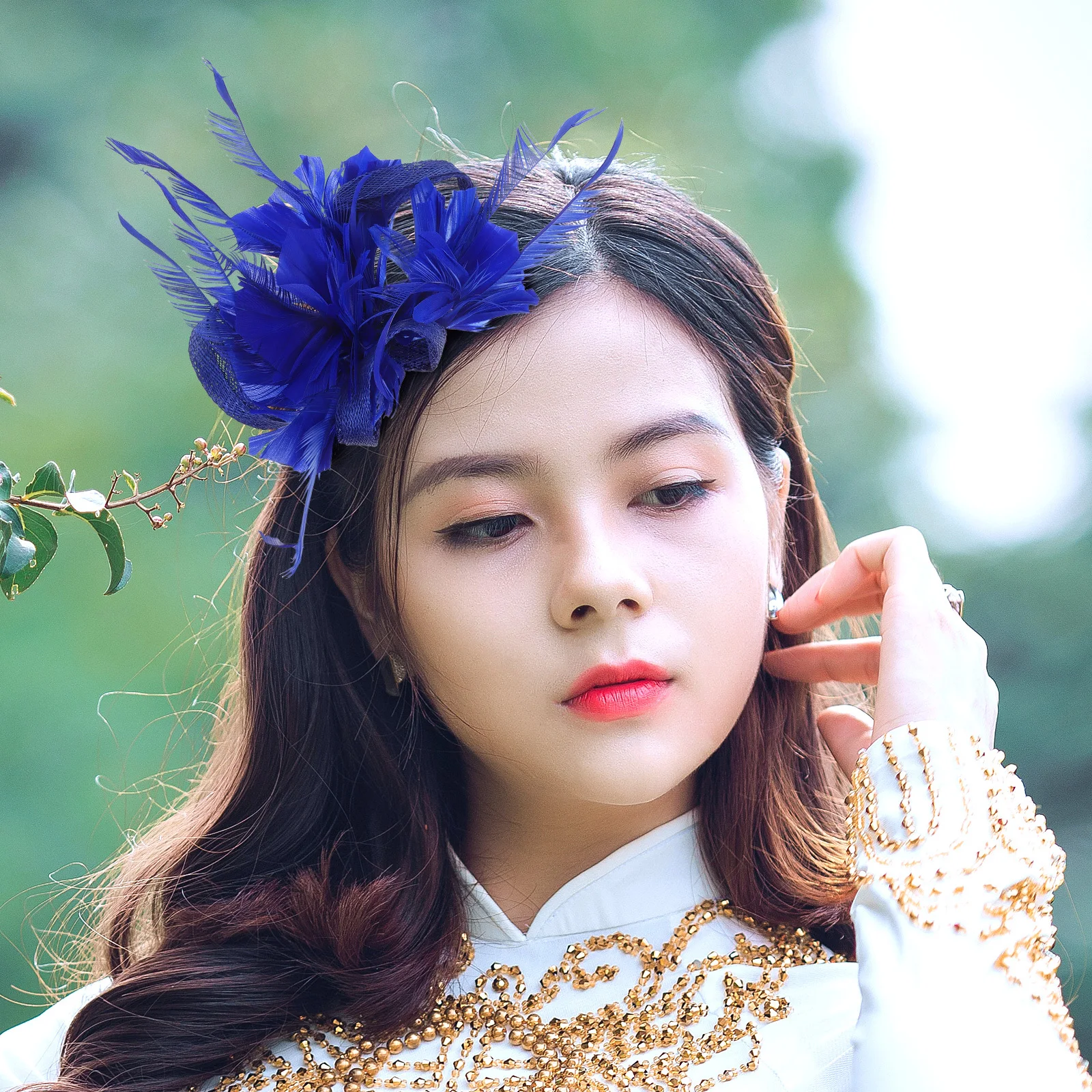 여성용 플럼 플랙스 헤어 사이드 클립 1개, 신부 결혼식 파티 프롬 빈티지 스타일리쉬 포멀 헤어 액세서리 바레트