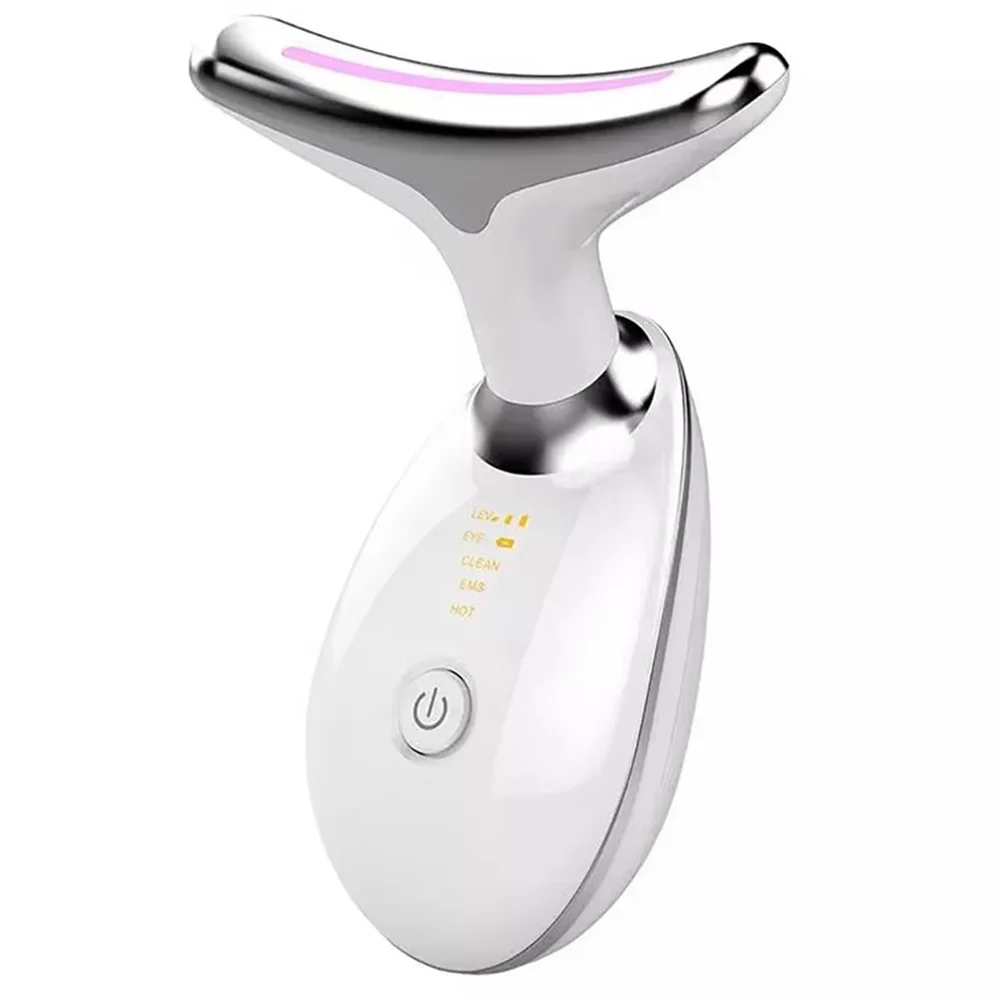 Face Neck Massager LED Photon Therapy Skin Tighten Massage Reduce Double Chin Anti Wrinkle Remove Beauty Device Skin Care Tools