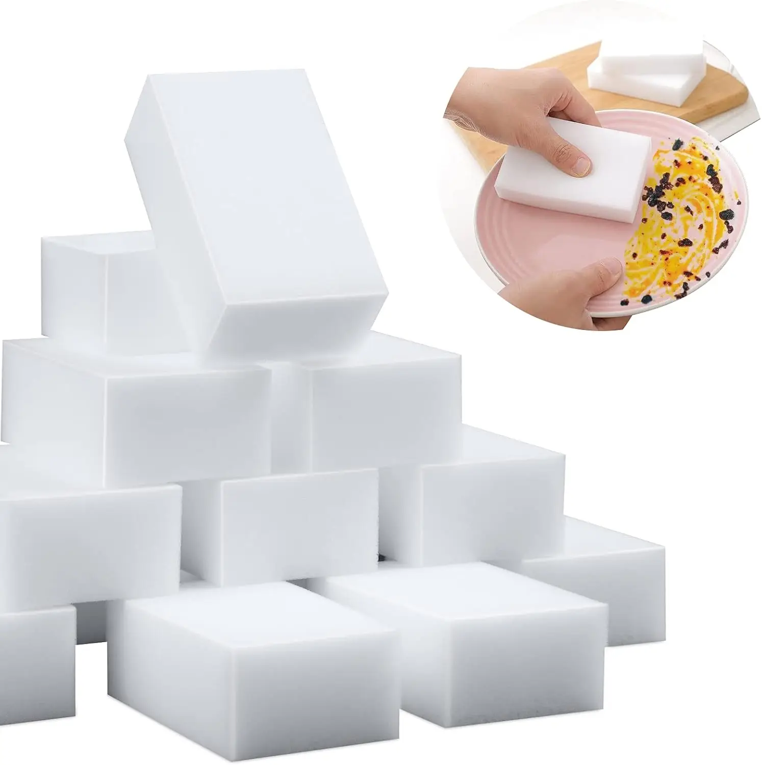 Magic Sponge Eraser Extra Thick and Long Lasting Melamine Cleaning Sponges in Bulk Multi Surface Power Scrubber Foam Cleaning
