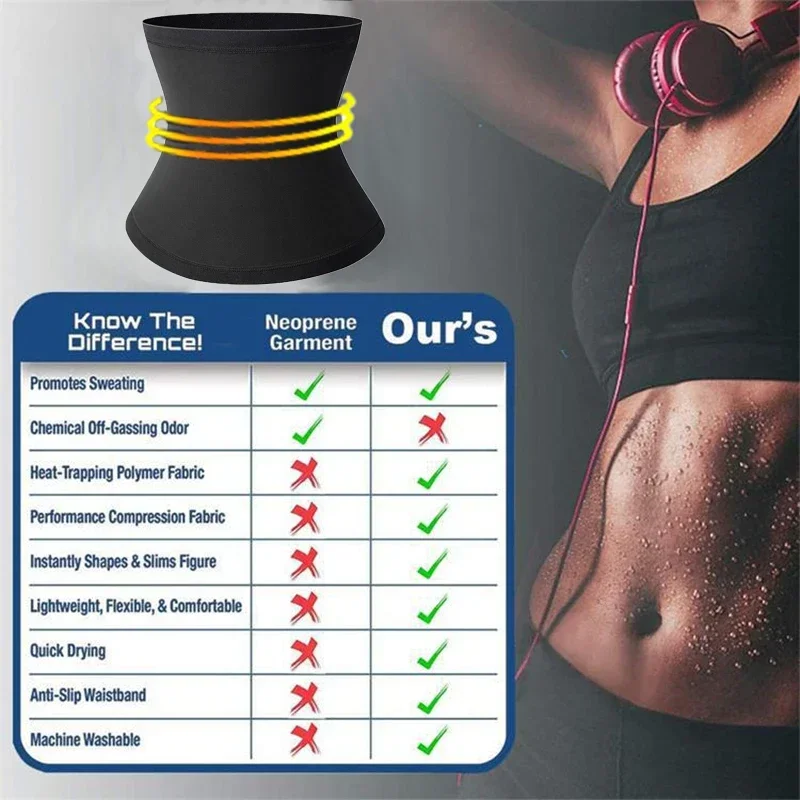 Hot Sauna Sweat Belt Body Shapers Waist Trainer Slimming Workout Gym Fitness Belt for women Abdomen Fat Burning Shapewear